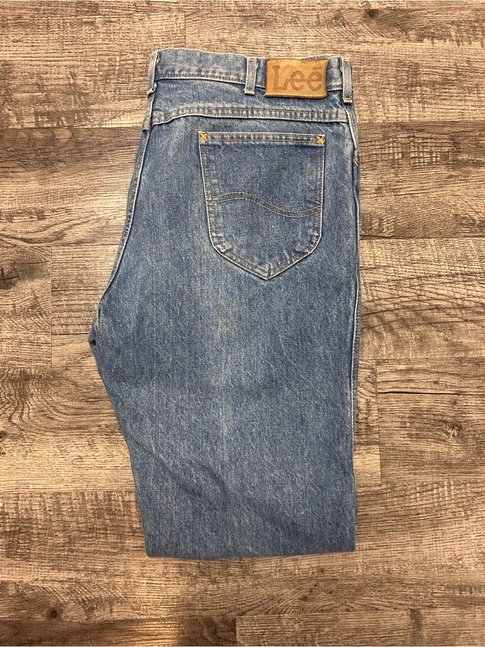 Lee Relaxed Fit Denim Jeans - Light Blue with Tan Patch